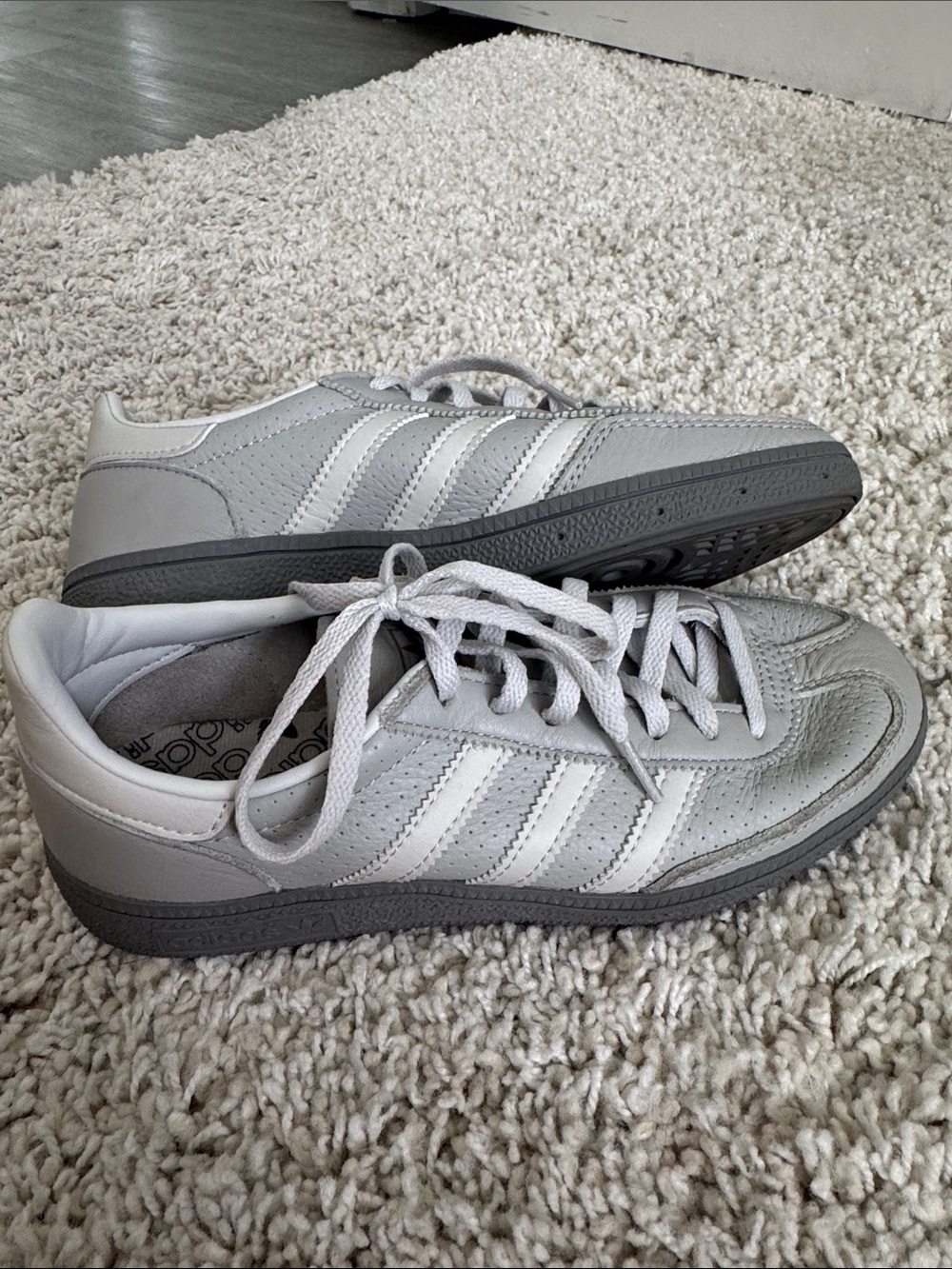 adidas Men’s Light Gray and White Low-Top Sneakers